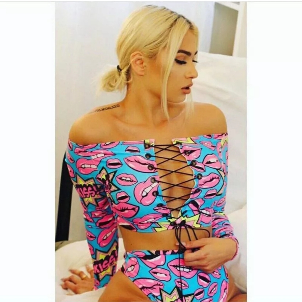 New Long Sleeve Bikini Set Off Shoulder